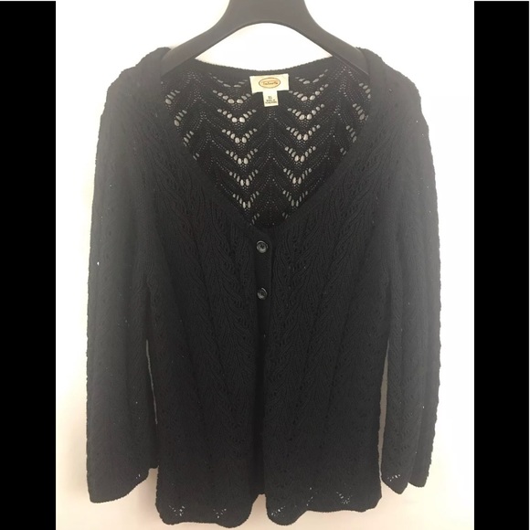 Talbots Sweaters - Talbots Botton Down Knit Cardigan Sz XL Black